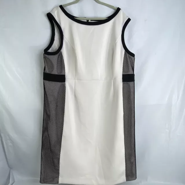 Calvin Klein Womens Size 22W Black and White Scuba Dress Mesh Texture