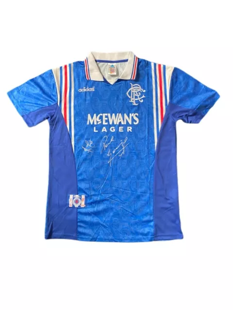 Paul Gascoigne & Ally Mccoist Signed Rangers Football Shirt 1996/1997