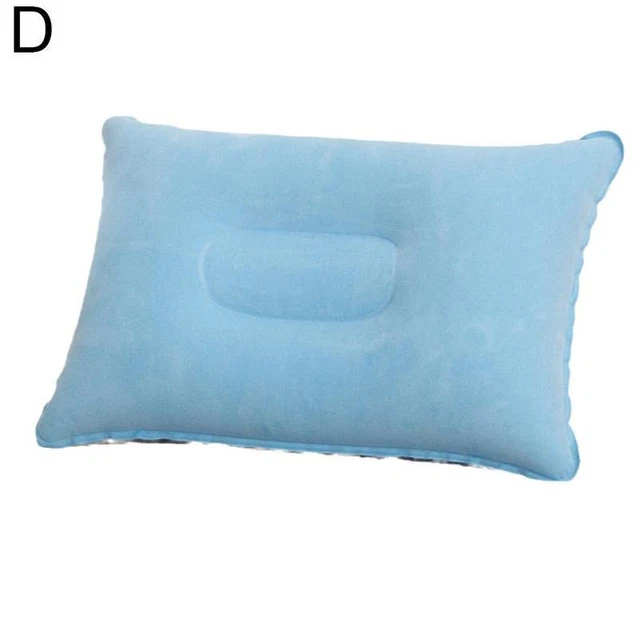 Light blue Inflatable Camping Pillow Blow Up Festival Outdoors E N Accessory  M3