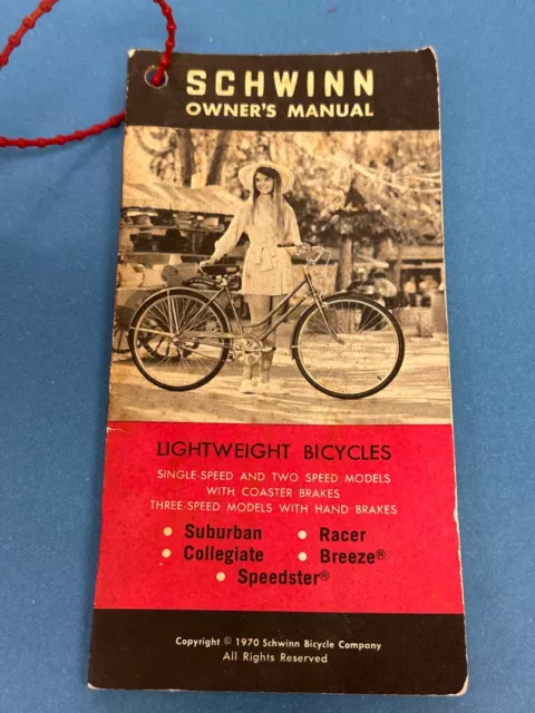 VTG 1970 Schwinn Lightweight Bicycle Owners Manual Speedster Breeze Racer