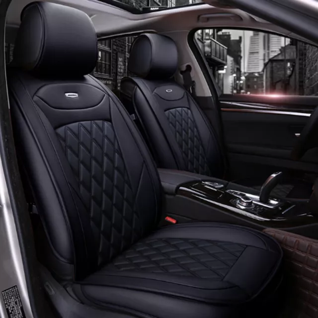 1x Noir Luxe PU Cuir Siège Avant Housses Voiture Siège Avant Universel