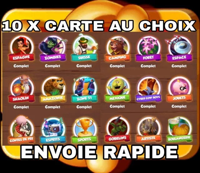 10x Carte coin Master Au choix Envoie rapide