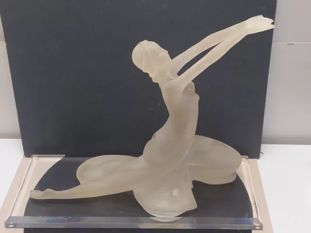 Frosted Lucite Acrylic The Dawn Dancer Bella Luce statue Sculpture Art Deco