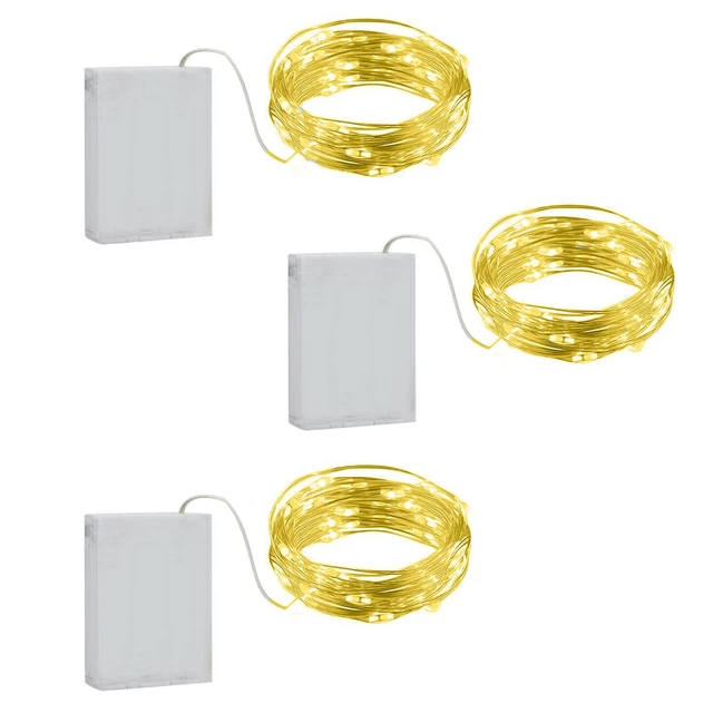 3Copper Wire String Lights Starry Sky Fairy Lights,30 Mini LEDs Warm White Xmas