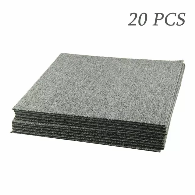 20 X Carpet Tiles 5m2 Box Domestic Retail Office Flooring HEAVY DUTY LIGHT GREY