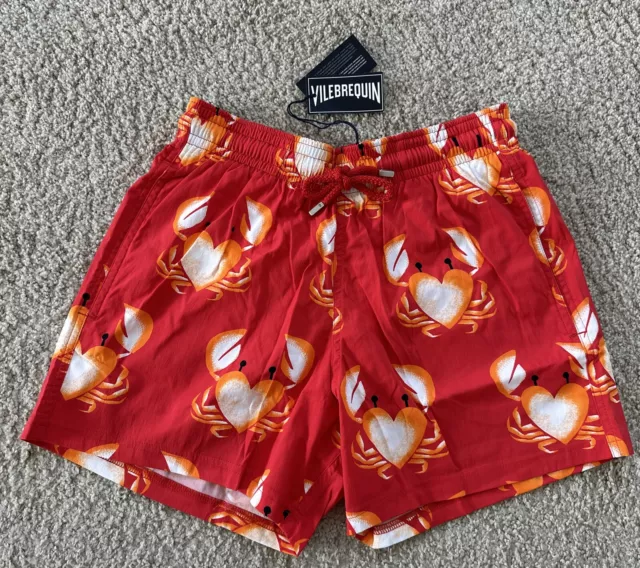 NWT 100% AUTHENTIC VILEBREQUIN Swim Trunks MOORISE- XL - RED - MEN - EXTRA LARGE