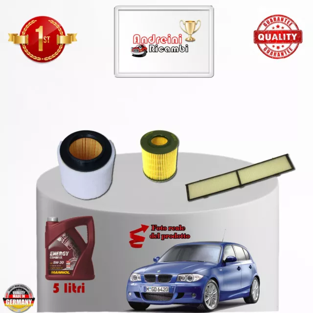 KIT TAGLIANDO FILTRI + OLIO BMW SERIE 1 118i 95KW 129CV DAL 2011 -> 2012