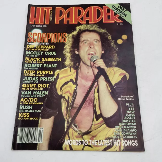 Scorpions / Hit Parader Magazine October 1984 KISS Rush AC/DC Van Halen Priest