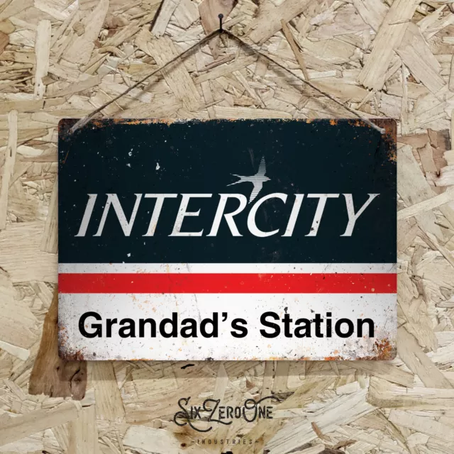 Personalised Intercity Train Station Metal Sign Landscape. Platform Station 125