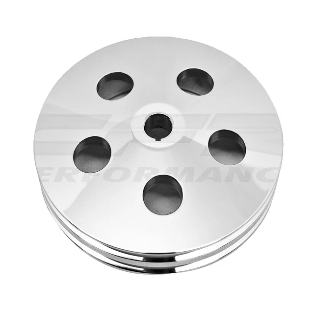 Gearhead Double Groove Aluminum Power Steering Pulley For Chevy GM SBC BBC Keyway