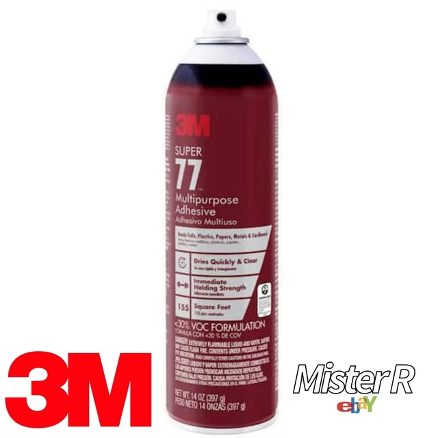 3M • Super 77 Multipurpose Spray Adhesive • Low VOC • Large 14 oz Can