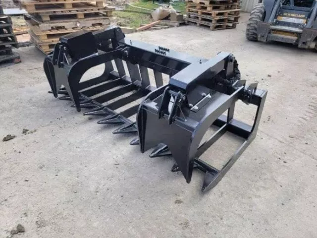 84" Dual Cylinder EXTREME DUTY 5/8" STEEL Root Grapple Bucket Attachment 84" Dual Cylinder EXTREME DUTY 5/8" STEEL Root Grapple Bucket Attachment