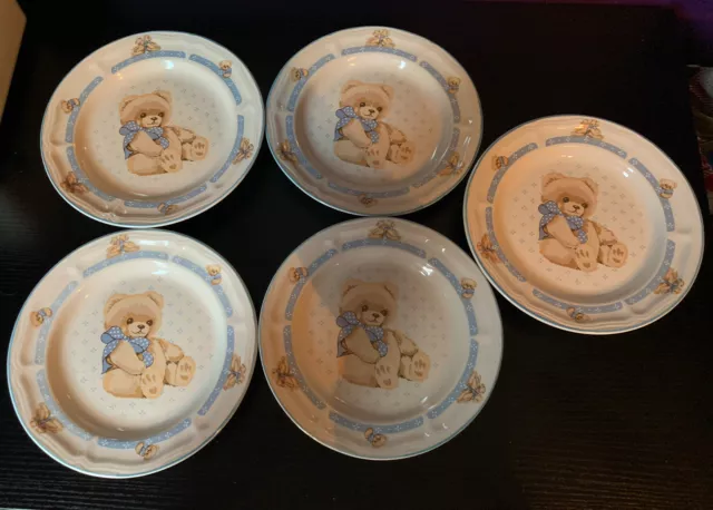 Theodore Country Bear Tienshan Stoneware Dessert Plates  7 1/2” 7.5” Set of 5