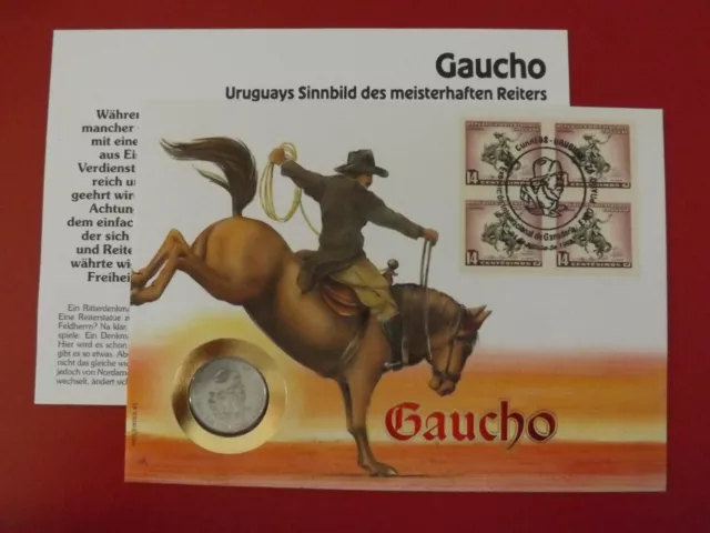 *Numisbrief Uruguay *Gaucho* mit 100 Pesos  (ALB21)