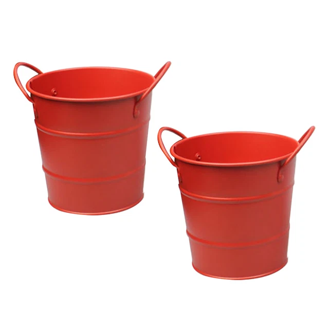 2 PCS Ferro Mini Secchiello Per Snack Contenitori Per Piante Secchio