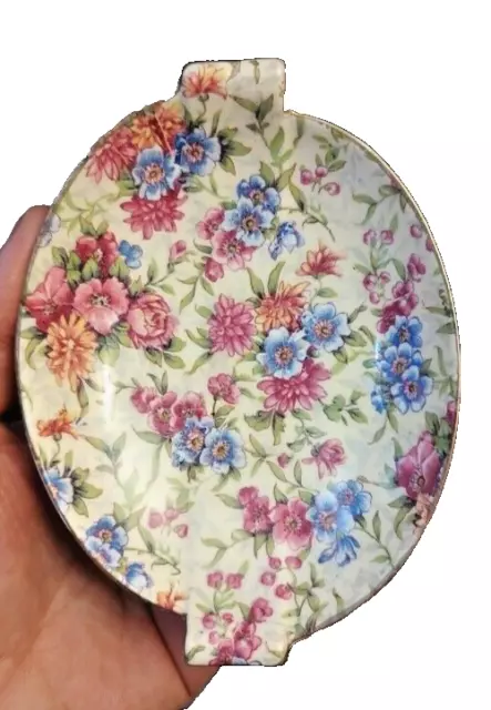 Royal Winton Grimwades Small Oval Dish 5.75" x 4.25" Flower Pattern Porcelain