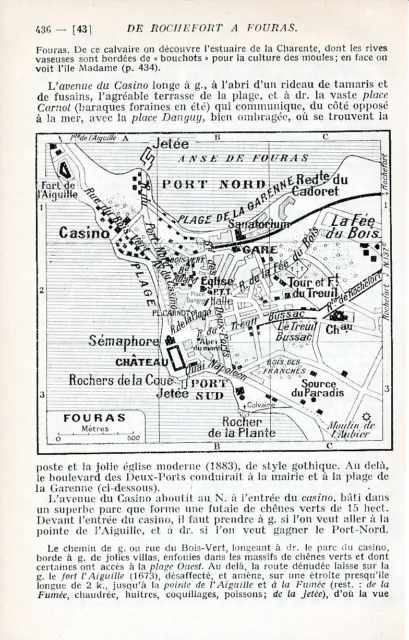 17 Fouras 1934 pt. plan ville orig. + guide (3 p) Casino Châteaus La Fée du Bois