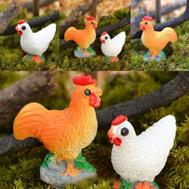 Big White Hen Resin Mini Bird High Quality Micro Landscape Set  Home Decoration