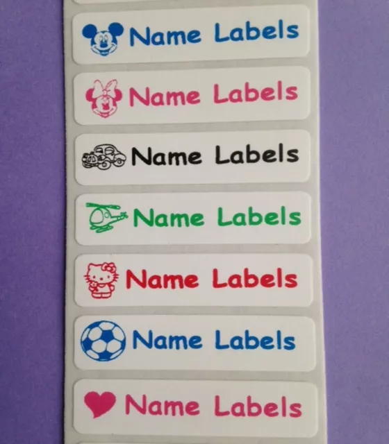 25 Stick on Children School Name Labels Nursing Home Personalised Stickers Tags