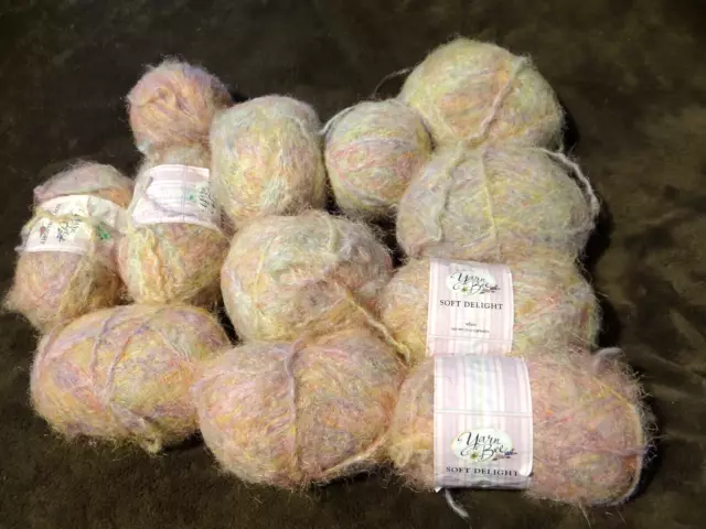 Lion Brand Baby Soft Yarn Light Pale Pink White Lot of 2 Skeins