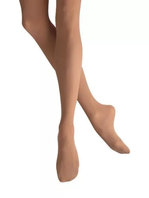 Leo's 409-21 Girl's Size Large (12-14) Performance Tan Supplex Footed Tights