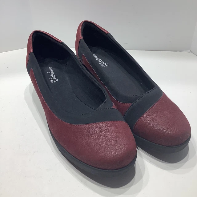 EASY SPIRIT E360 Kathleen BURGUNDY Textile Comfort Slip on Womens Size 10M, Exc