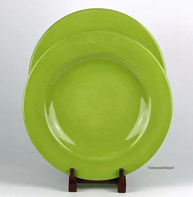 Hausenware, SOLID GREEN, Set(s) of two 11 1/2" Dinner Plates, SUPERB+ Condition!