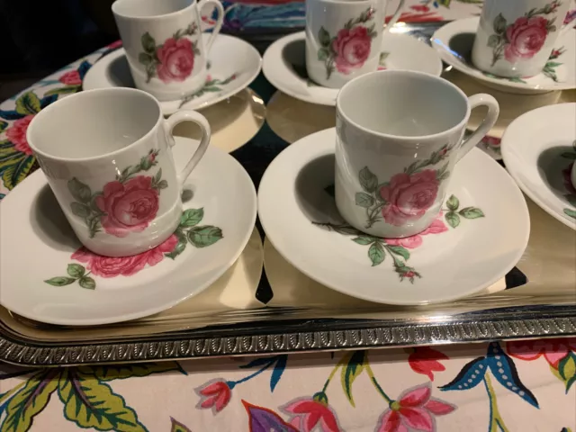 Service 6 Tasses à Café Bernardaud Vintage Porcelaine d’Art De Limoges État Neuf