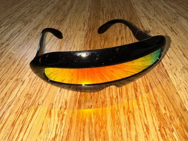 Space Robot Party Club Rave Costume Cyclops Futuristic Shield Sun Sunglasses