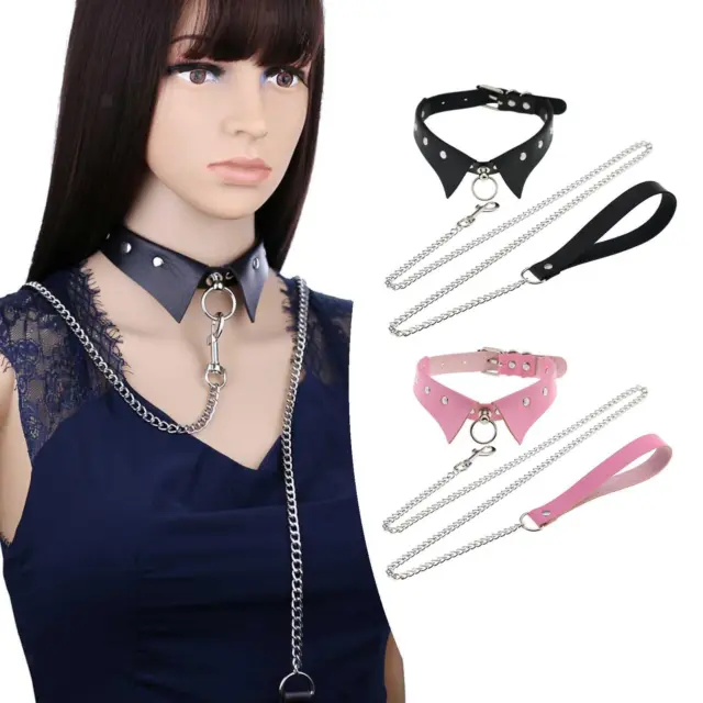 Fashion Punk Collar Choker Traction Collar Jewelry  Accessories for Cosplay