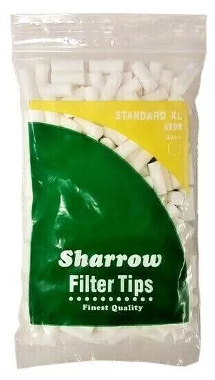 Sharrow Standard XL  Extra Long Cigarette Filter Tips 8mm Width 200 Tips Per bag