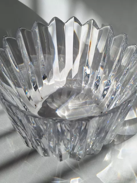 Orrefors Signed Prism Crystal Large Crown Bowl Sven Palmqvist Mid Century