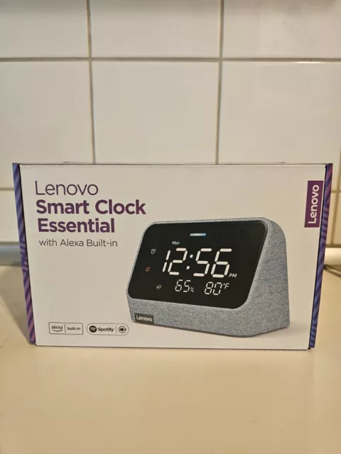 Lenovo Smart Clock Essential mit Google Assistant - Misty Blue Blau (ZAA30001SE)