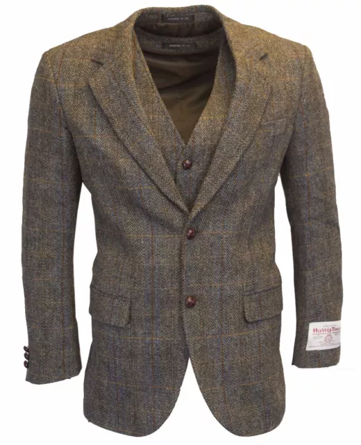 Walker & Hawkes - Blazer country classico scozzese Harris tweed overcheck da uomo