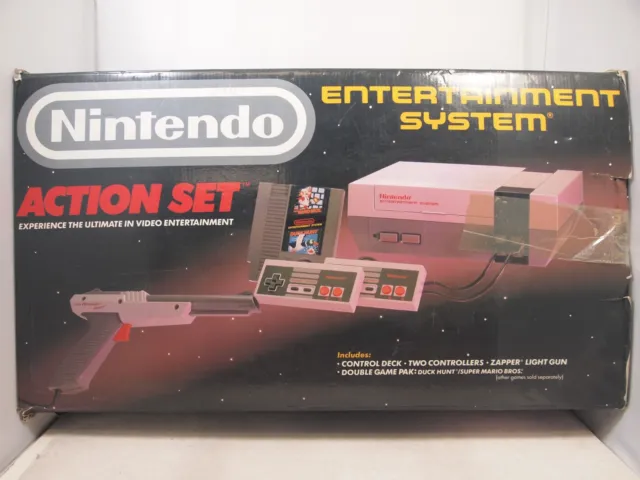 Empty Console Box Nintendo Entertainment System NES 1988 Action Set Authentic