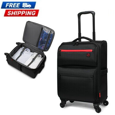 20" Lightweight Carry On Luggage Spinner Suitcase w/Spinner Wheels Travel Black