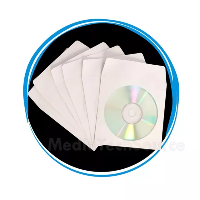 4000 Wholesale CD DVD R Disc Paper Sleeve Envelope with 4" Window & Flap