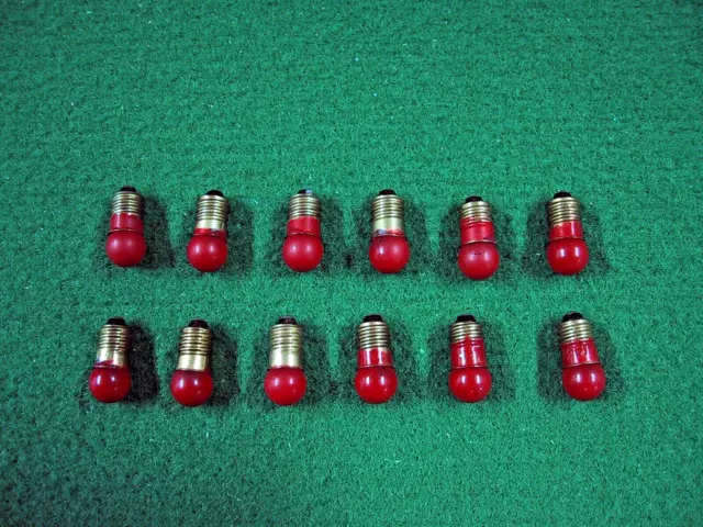 Lionel Light Bulbs: Twelve (12) 1447-301 - Red - Screw - 18v Lamps New