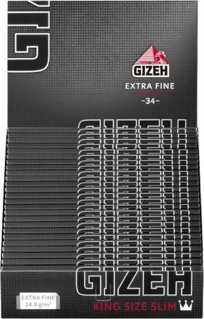 GIZEH Black Pro Heft  34 King Size Slim Blättchen | Long Papers Zigarettenpapier