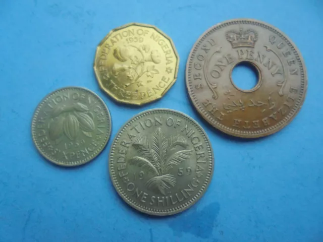Nigeria,  1959 Collection of 4 Nice Coins, as shown.