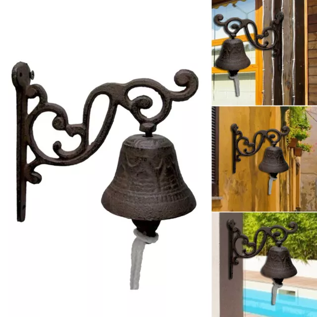 Cast Iron Rustic Western Farmhouse Rooster Chicken Door Wall Dinner Yard Bell