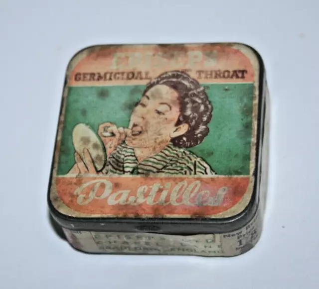 Episeps Ltd Germicidal Pastilles Vintage Empty Tin Rare Collectable