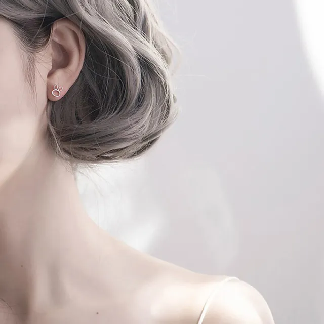 Fashion Cute Silver Color Mini Star Moon Stud Earrings For Women Accessories