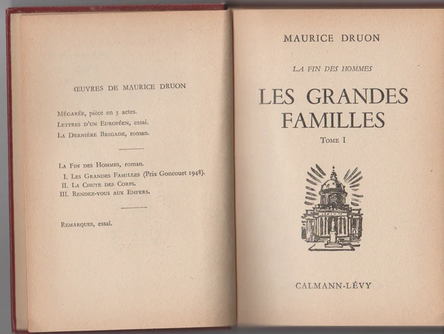 Les Grandes Familles - Tomes 1 et 2 - Maurice Druon - Coll Pourpre