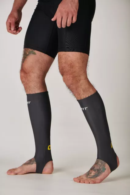 Charcoal Compression Stockings Socks Calf Tights with Stirrup Sleeves Skin Mens 3