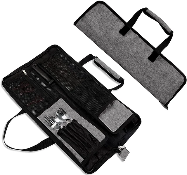 Chef’s Knife Roll Bag, Heavy Duty Oxford Chef Knife Bag, Portable 13 Slots Ch...