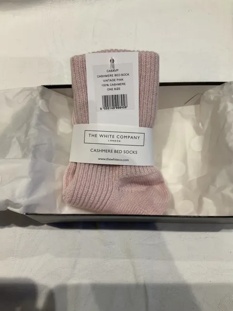 The White Company Cashmere Vintage Pink Bed Socks. NEW with Tags