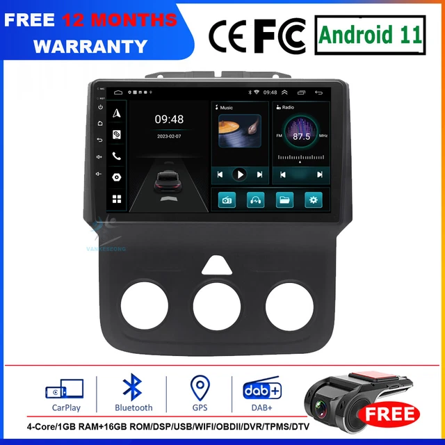 9" Android 11 GPS Sat Nav Carplay Stereo For Dodge Ram 1500 2500 3500 2014-2018