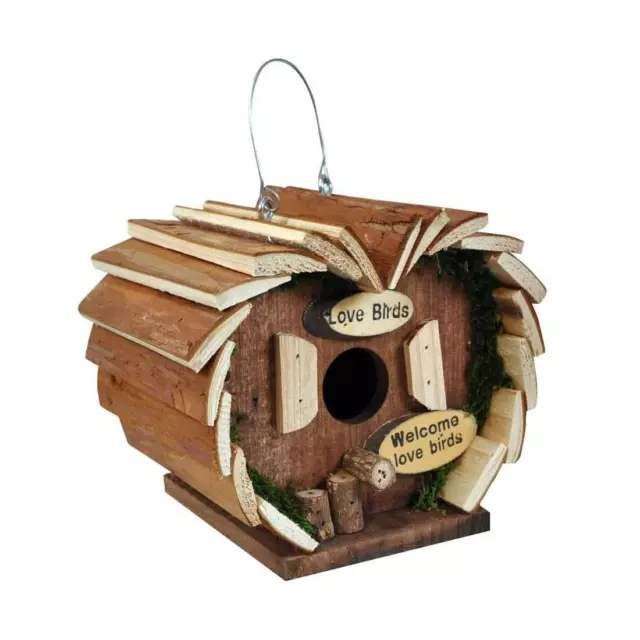 Bird Hotel House Hanging Wooden Nesting Box Station Garden Bird Nest Home