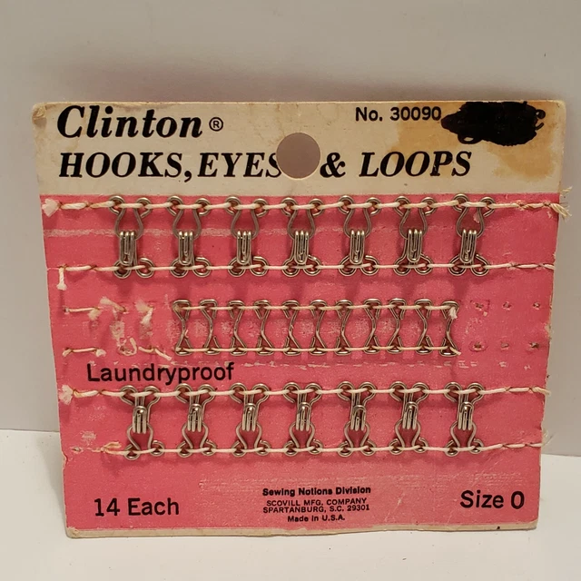 Piezas de repuesto de tarjeta vintage con noción de bucle para ojos de gancho Clinton